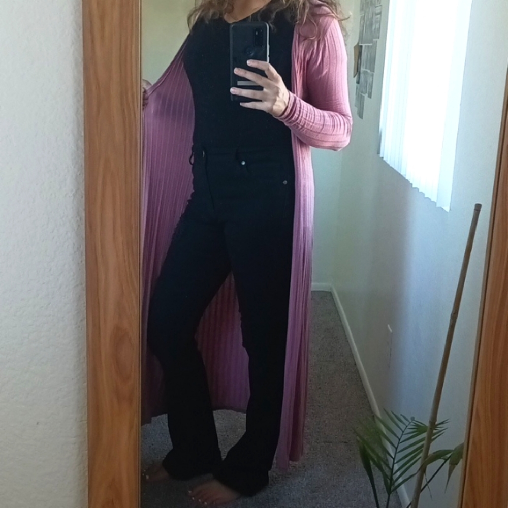 Fashion Nova M long pink cardigan